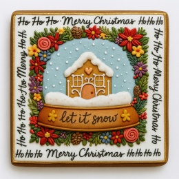 Ciastko lukrowane WINTER KULA BOŻE NARODZENIE KWADRAT roz.S ręcznie robione