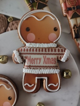 Pierniczek Piernikowy ludek Ciastek Mamik w sweterku Merry Xmas premium 13 cm