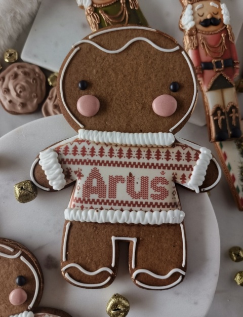 Pierniczek Piernikowy ludek Ciastek w sweterku Twoje imię 17 cm Pierniczek Piernikowy ludek Ciastek w sweterku Twoje imię 17 cm