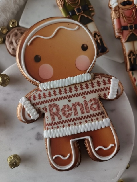 Pierniczek Piernikowy ludek Ciastek Mamik w sweterku Twoje imię premium 17 cm Pierniczek Piernikowy ludek Ciastek Mamik w sweterku Twoje imię premium 17 cm