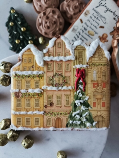 Pierniczek lukrowany duże kamieniczki świąteczne IV
