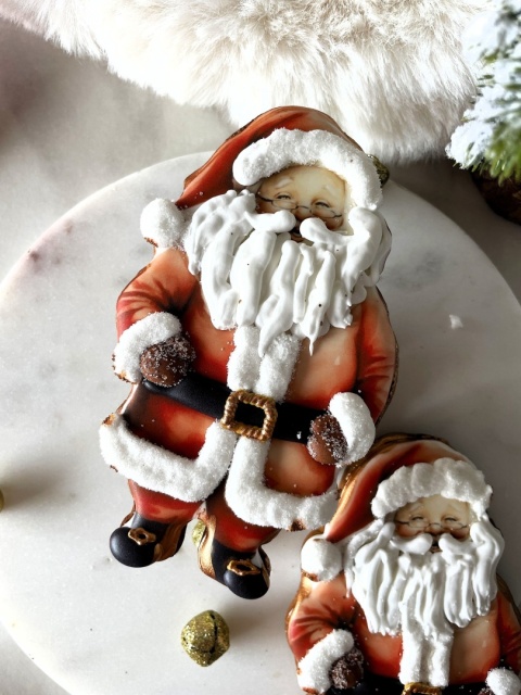 Pierniczek lukrowany Retro Mikołaj uśmiechnięta postać 3D 12 cm