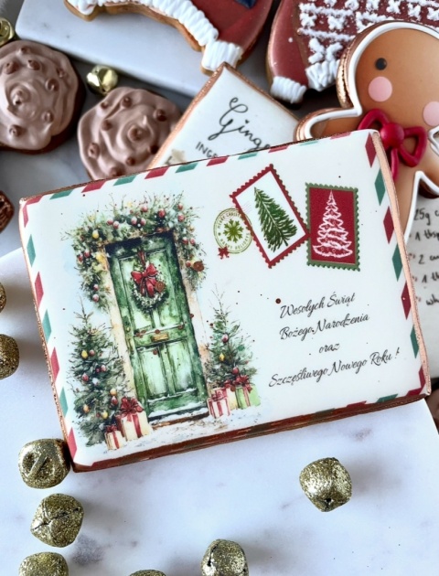 Pierniczek lukrowany pocztówka świąteczna życzenia Pierniczek lukrowany pocztówka świąteczna życzenia