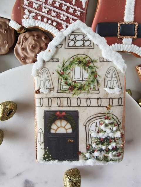 Pierniczek lukrowany snieżna kamieniczka świąteczna II Pierniczek lukrowany snieżna kamieniczka świąteczna II