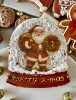 Pierniczek świąteczny śnieżna kula retro Mikołaj 3d