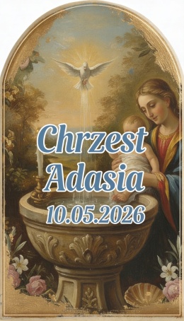 Ciastko lukier Twój Sakrament personalizuj napis  Chrzest Adasia