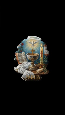Ciastko lukier Twój Sakrament personalizuj   Chrzest Jakuba XXL