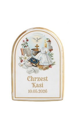 Ciastko lukier Twój Sakrament personalizuj napis  Chrzest Kasi