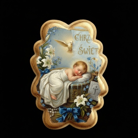 Ciastko lukier Twój Sakrament personalizuj napis  Chrzest Święty
