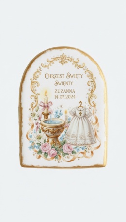 Ciastko lukier Twój Sakrament personalizuj napis  Chrzest Święty