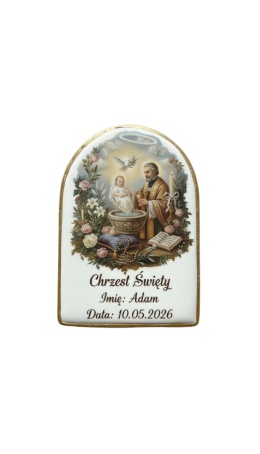 Ciastko lukier Twój Sakrament personalizuj napis  Chrzest Święty