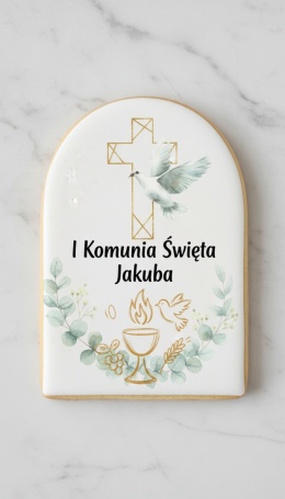 Ciastko lukier Twój Sakrament personalizuj   I Komunia Święta Jakuba