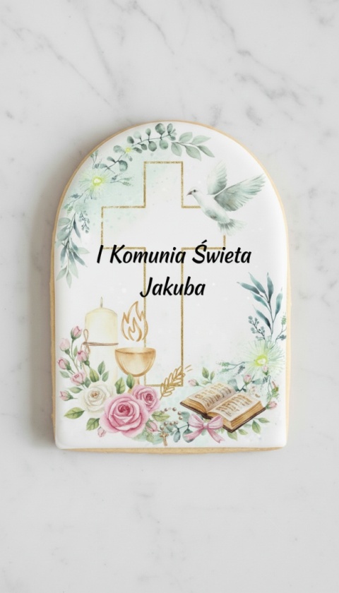 Ciastko lukier Twój Sakrament personalizuj   I Komunia Święta Jakuba