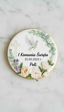 Ciastko lukier Twój Sakrament personalizuj   I Komunia Święta Poli