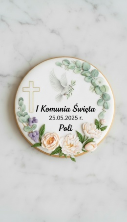 Ciastko lukier Twój Sakrament personalizuj   I Komunia Święta