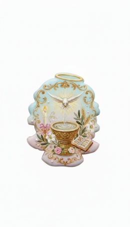 Ciastko lukier Twój Sakrament personalizuj   Kolorowy ornament sakralny XXL