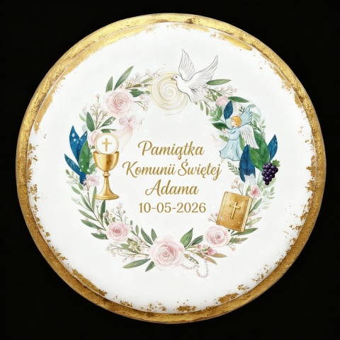 Ciastko lukier Twój Sakrament personalizuj   Komunijna Elegancja