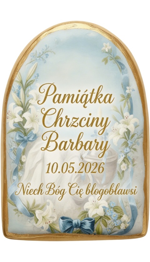 Ciastko lukier Twój Sakrament personalizuj napis  Pamiątka Chrztu Świętego
