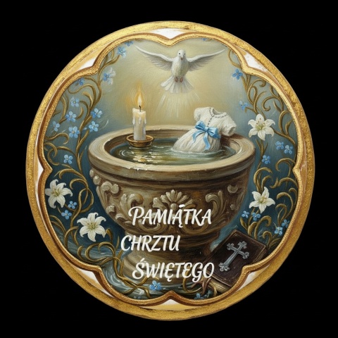 Ciastko lukier Twój Sakrament personalizuj napis  Pamiątka Chrztu Świętego