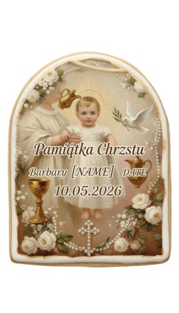 Ciastko lukier Twój Sakrament personalizuj napis  Pamiątka Chrztu