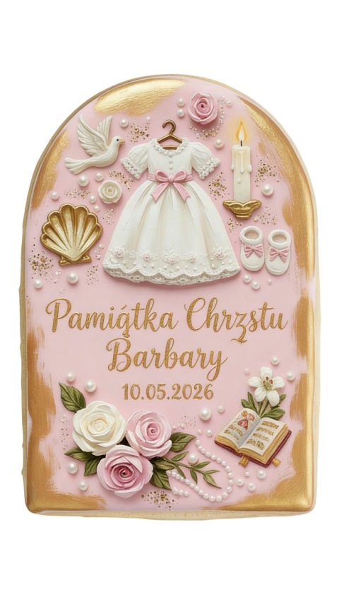 Ciastko lukier Twój Sakrament personalizuj napis  Pamiątka Chrztu