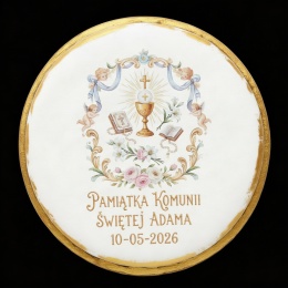 Ciastko lukier Twój Sakrament personalizuj   Pamiątka Komunii Świętej Adama