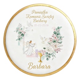 Ciastko lukier Twój Sakrament personalizuj   Pamiątka Komunii Świętej Barbary