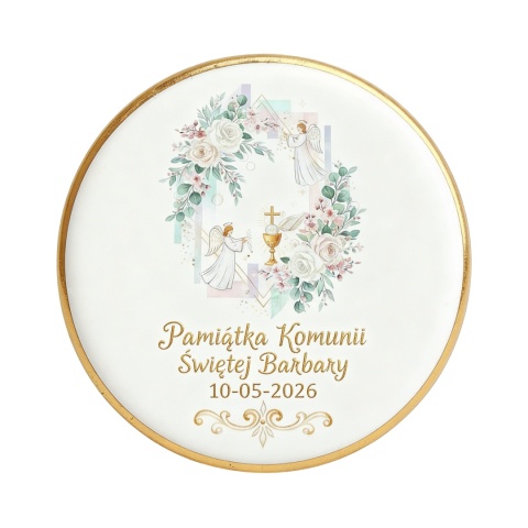 Ciastko lukier Twój Sakrament personalizuj   Pamiątka Komunii Świętej Barbary
