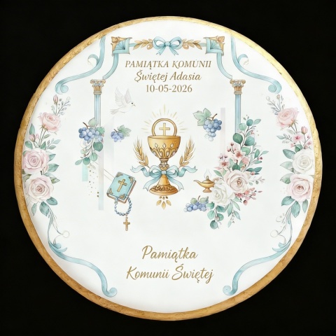 Ciastko lukier Twój Sakrament personalizuj   Pamiątka Komunii Świętej