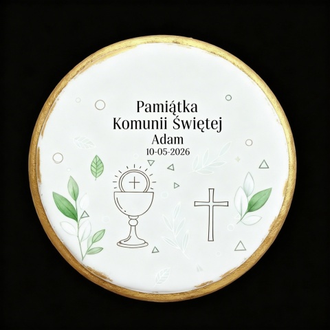 Ciastko lukrowane  Podziękowanie Sakrament Dodaj Dedykację  Pamiątka Komunii Świętej dla gości  Pamiątka