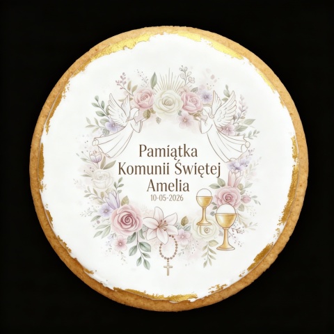Ciastko lukier Twój Sakrament personalizuj   Pamiątka Komunii Świętej
