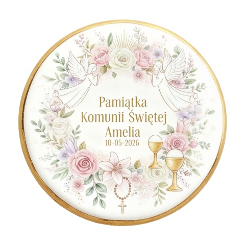 Ciastko lukier Twój Sakrament personalizuj   Pamiątka Komunii Świętej