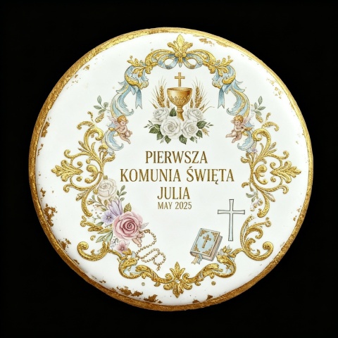 Ciastko lukier Twój Sakrament personalizuj   Pamiątka Komunii