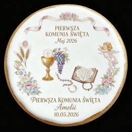 Ciastko lukier Twój Sakrament personalizuj   Pierwsza Komunia Święta Amelii