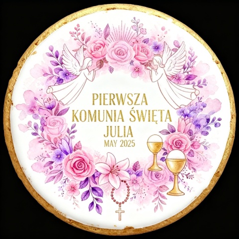 Ciastko lukier Twój Sakrament personalizuj   Pierwsza Komunia Święta