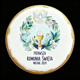 Ciastko lukier Twój Sakrament personalizuj   Pierwsza Komunia Święta