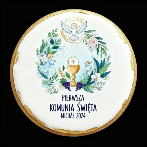 Ciastko lukier Twój Sakrament personalizuj   Pierwsza Komunia Święta