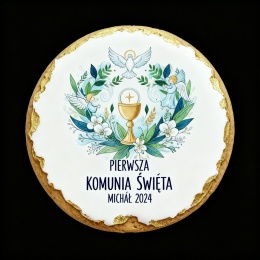 Ciastko lukier Twój Sakrament personalizuj   Pierwsza Komunia Święta