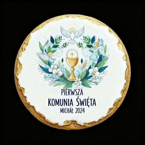 Ciastko lukier Twój Sakrament personalizuj   Pierwsza Komunia Święta