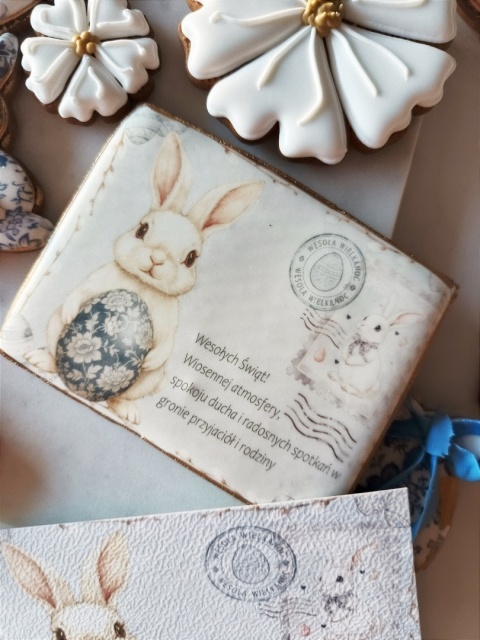 Ciastko lukrowane kolekcja chabrowa kartka wielkanocna