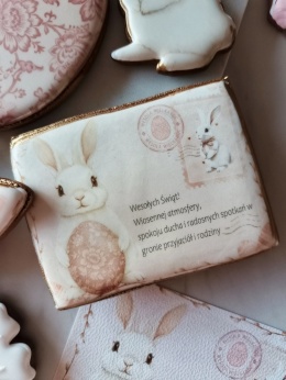 Ciastko lukrowane kolekcja różana kartka wielkanocna
