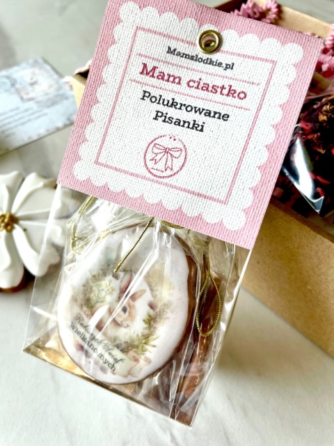 Ciastko polukrowane zestaw 7 sztuk pisanka wielkanocna jajo do koszyczka zajączki