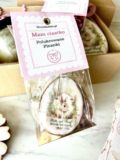 Ciastko polukrowane zestaw 7 sztuk pisanka wielkanocna jajo do koszyczka zajączki