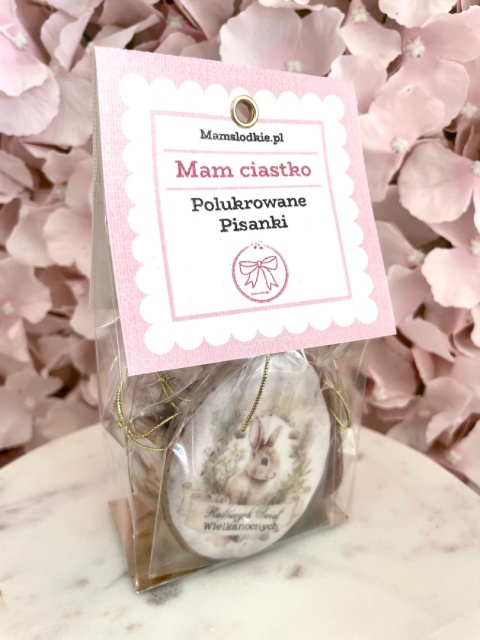 Ciastko polukrowane zestaw 7 sztuk pisanka wielkanocna jajo do koszyczka zajączki