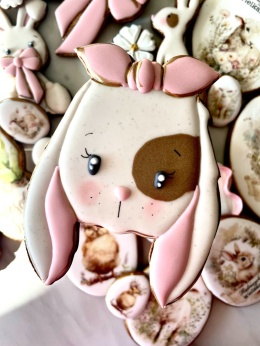 Ciastko lukrowane uroczy zając z plamką na oku