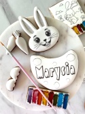 Ciastko lukrowane wielkanocna kolorowanka układanka zestaw zając Twoje imię