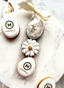 Ciastko lukrowane zestaw pisanki kwiatek logo owieczki owca