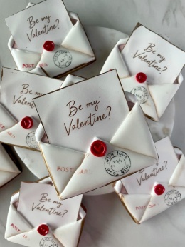 Pierniczek list walentynka otwarta z ruchomą kartką