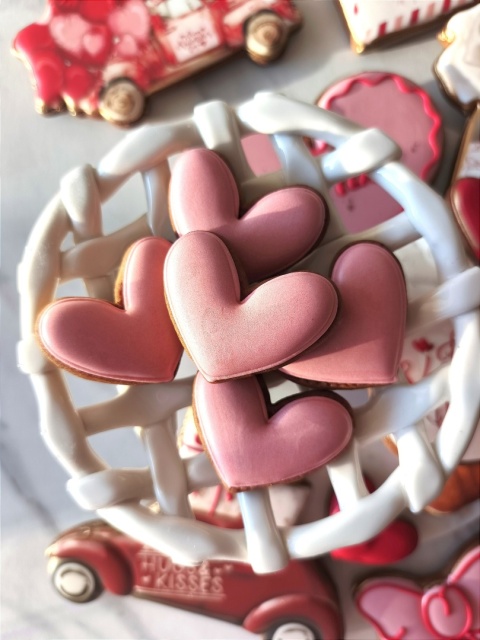 Pierniczek lukrowany serduszka różowe zestaw 5 sztuk