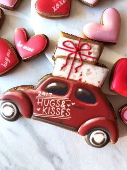Pierniczek lukrowany duże auto garbus poczta miłosna prezenty walentynkowe